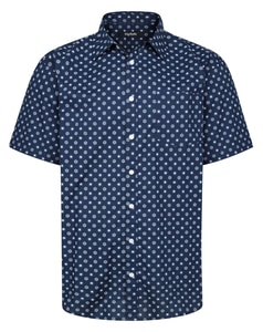 Bigdude Stars Cotton Short Sleeve Shirt Midnight Blue